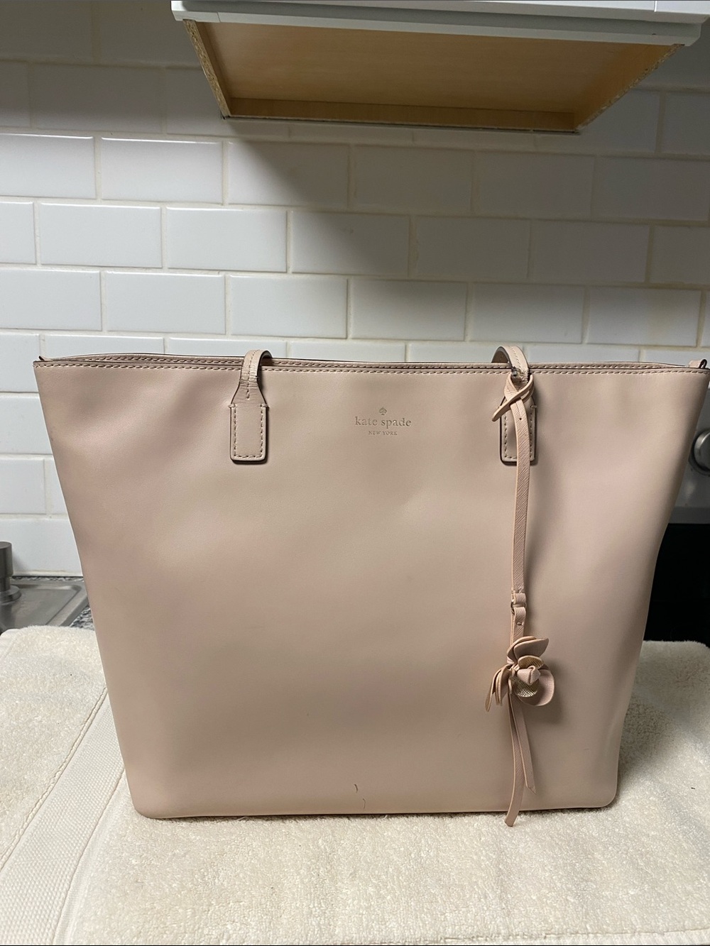 kate spade Blush Pink Leather Flower-Tie Tote